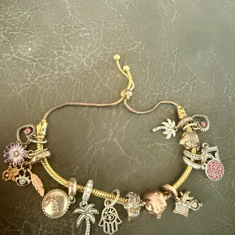 Gold and Silver Charm Bracelet